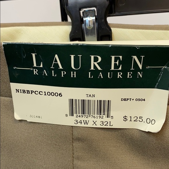 Lauren Ralph Lauren 34x32 NWT tan pants - Picture 5 of 5